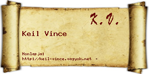 Keil Vince névjegykártya